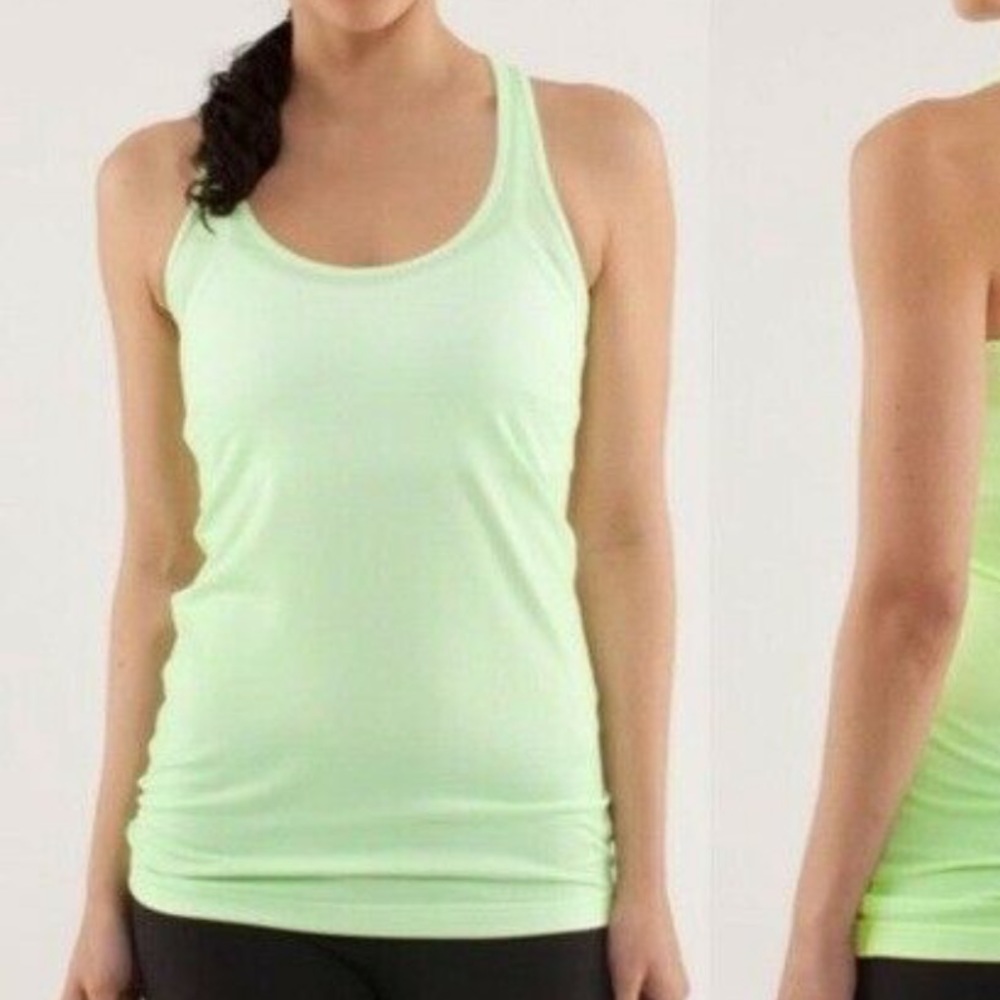 LULULEMON Lemon green polkadot top
